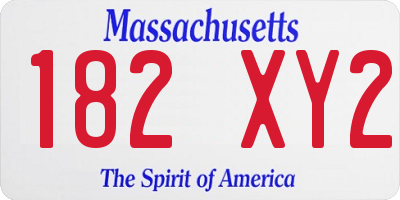 MA license plate 182XY2
