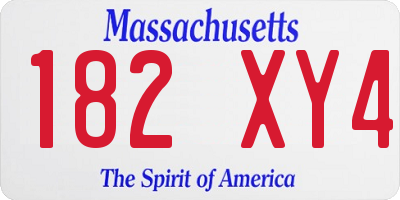 MA license plate 182XY4