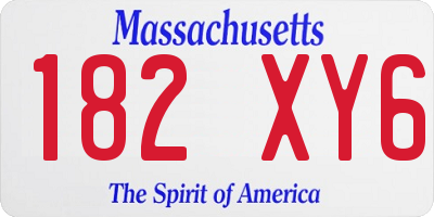 MA license plate 182XY6