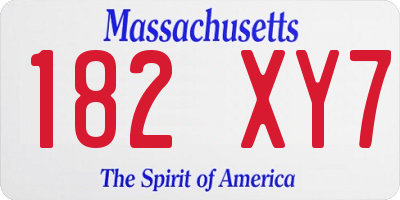 MA license plate 182XY7