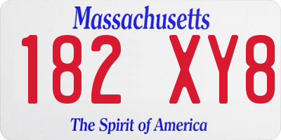 MA license plate 182XY8