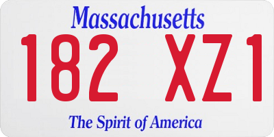 MA license plate 182XZ1