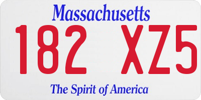 MA license plate 182XZ5