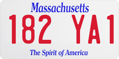 MA license plate 182YA1