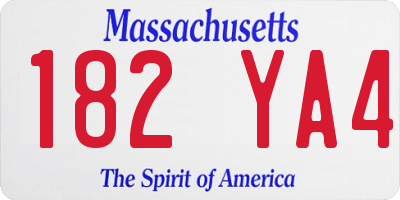 MA license plate 182YA4