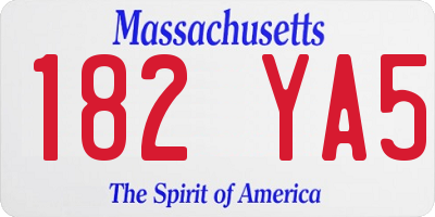 MA license plate 182YA5