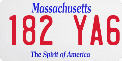 MA license plate 182YA6