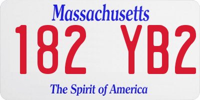 MA license plate 182YB2