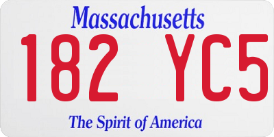 MA license plate 182YC5