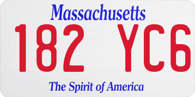 MA license plate 182YC6