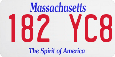 MA license plate 182YC8
