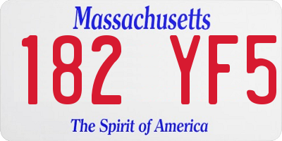 MA license plate 182YF5