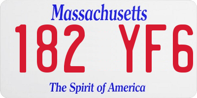 MA license plate 182YF6