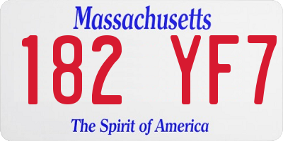 MA license plate 182YF7