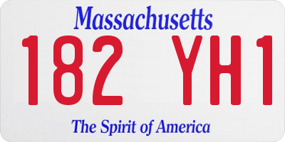 MA license plate 182YH1