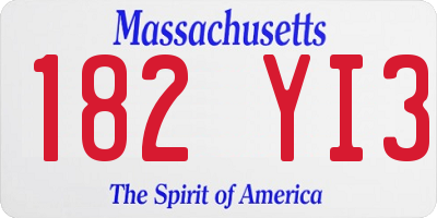 MA license plate 182YI3