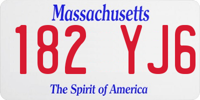 MA license plate 182YJ6