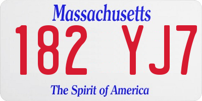MA license plate 182YJ7