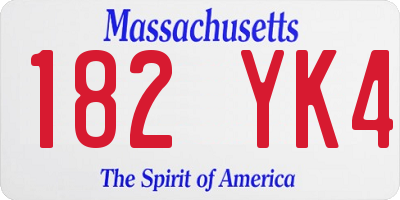 MA license plate 182YK4