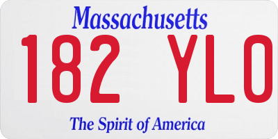 MA license plate 182YL0