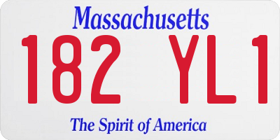 MA license plate 182YL1