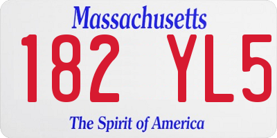MA license plate 182YL5