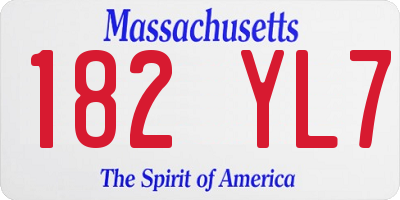 MA license plate 182YL7