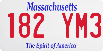 MA license plate 182YM3