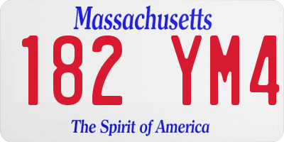 MA license plate 182YM4