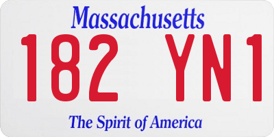 MA license plate 182YN1