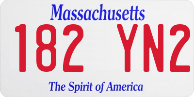 MA license plate 182YN2