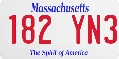 MA license plate 182YN3