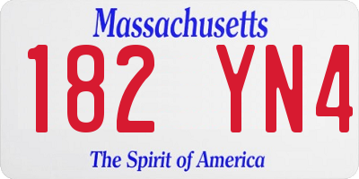 MA license plate 182YN4