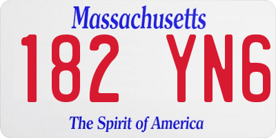 MA license plate 182YN6