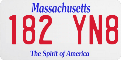 MA license plate 182YN8