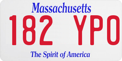 MA license plate 182YP0