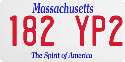 MA license plate 182YP2