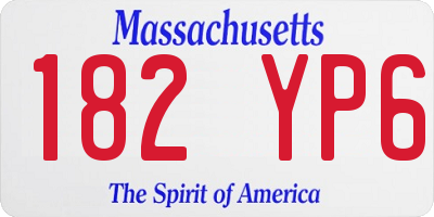 MA license plate 182YP6