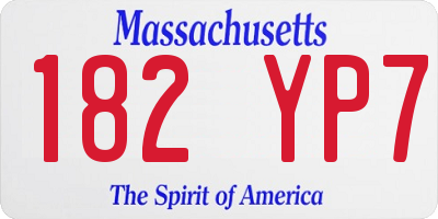 MA license plate 182YP7