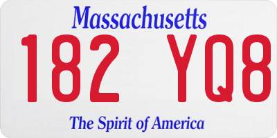 MA license plate 182YQ8