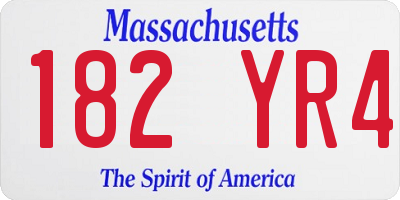 MA license plate 182YR4