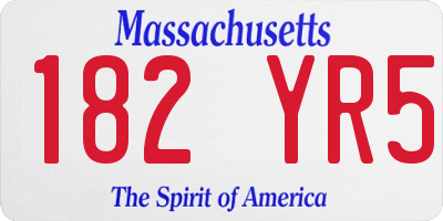 MA license plate 182YR5