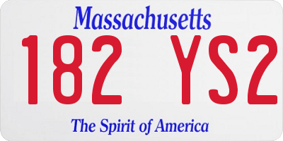 MA license plate 182YS2