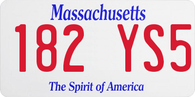 MA license plate 182YS5