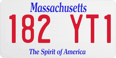 MA license plate 182YT1