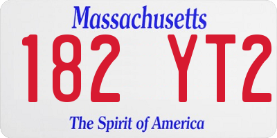 MA license plate 182YT2