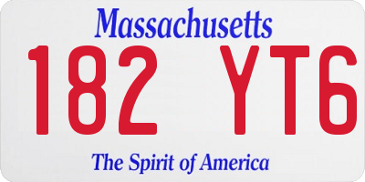 MA license plate 182YT6