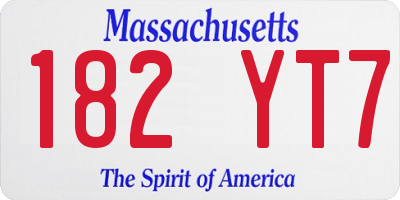 MA license plate 182YT7