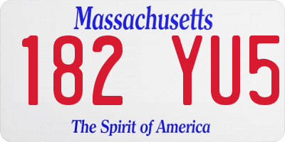 MA license plate 182YU5