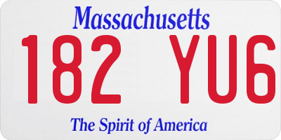 MA license plate 182YU6